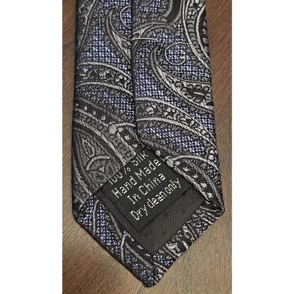 Pronto Uomo Platinum Blue Black Gray Hand Made 100% Silk Made In China - Picture 7 of 9